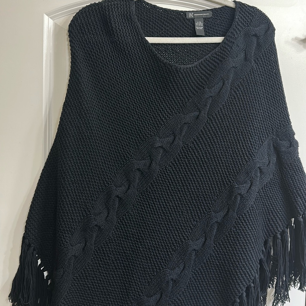 INC Black Poncho. Gently Used.